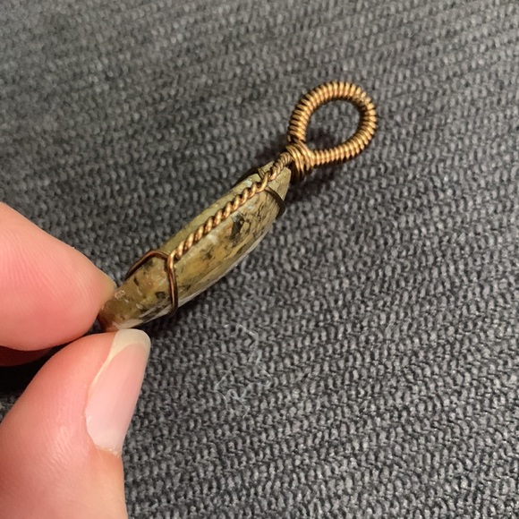 Handmade ammonite fossil wire wrapped wearable art pendant for necklace unisex - Picture 8 of 13